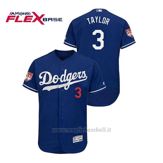 Maglia Baseball Uomo Los Angeles Dodgers Chris Taylor 2019 Entrenamiento De Primavera Flex Base Blu